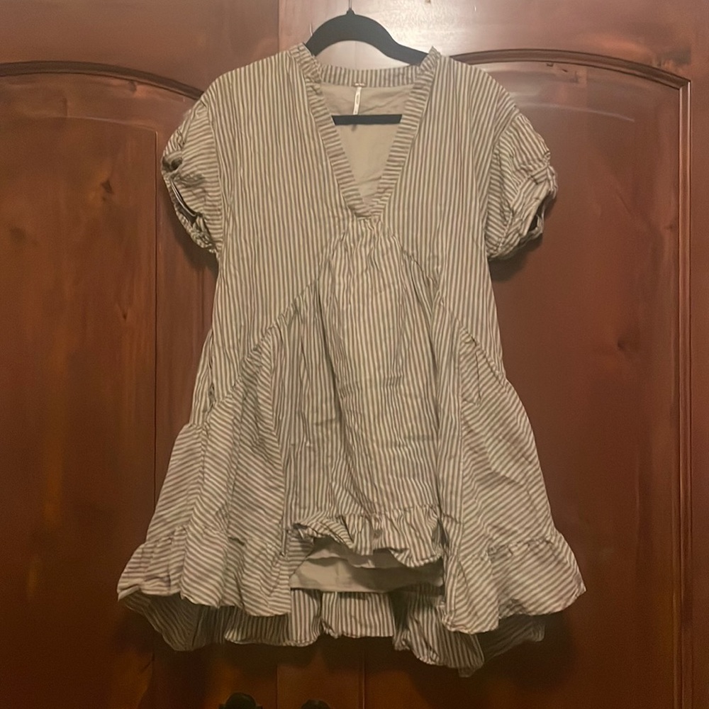 Free people striped linen babydoll dress